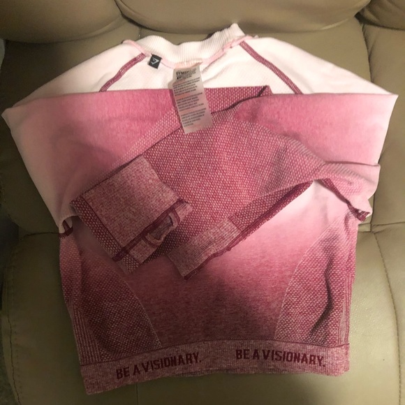 gymshark OG pink ombre seamless long sleeve crop - Picture 4 of 4